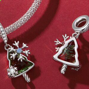 925 Stering Silver Charm Xmas Tree
